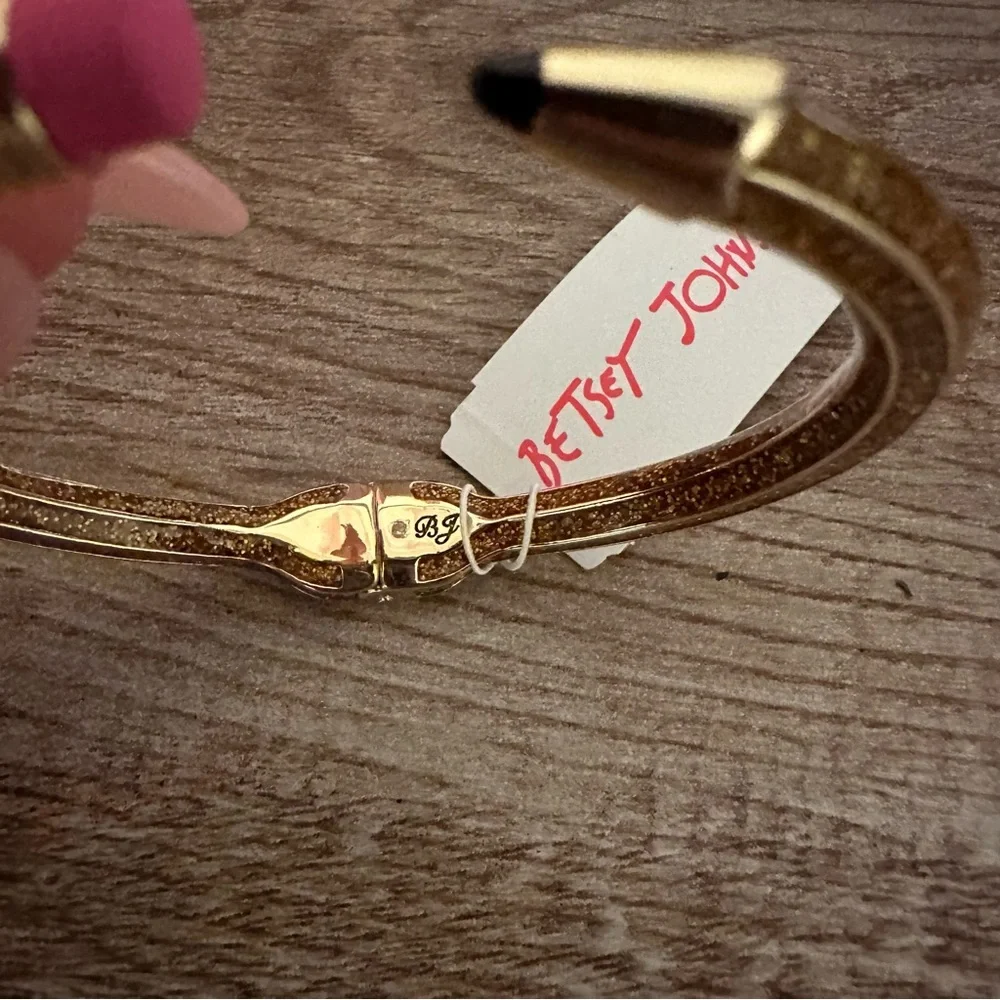 Betsey Johnson Gold Pencil Hinged Bracelet